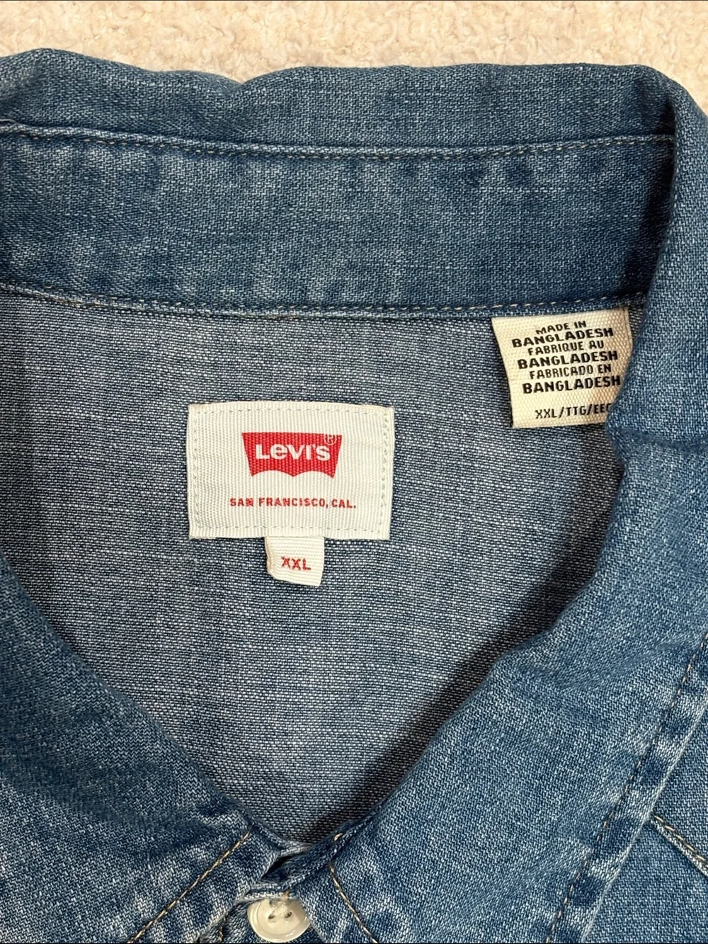 Levi's Men's Blue Denim Western Shirt